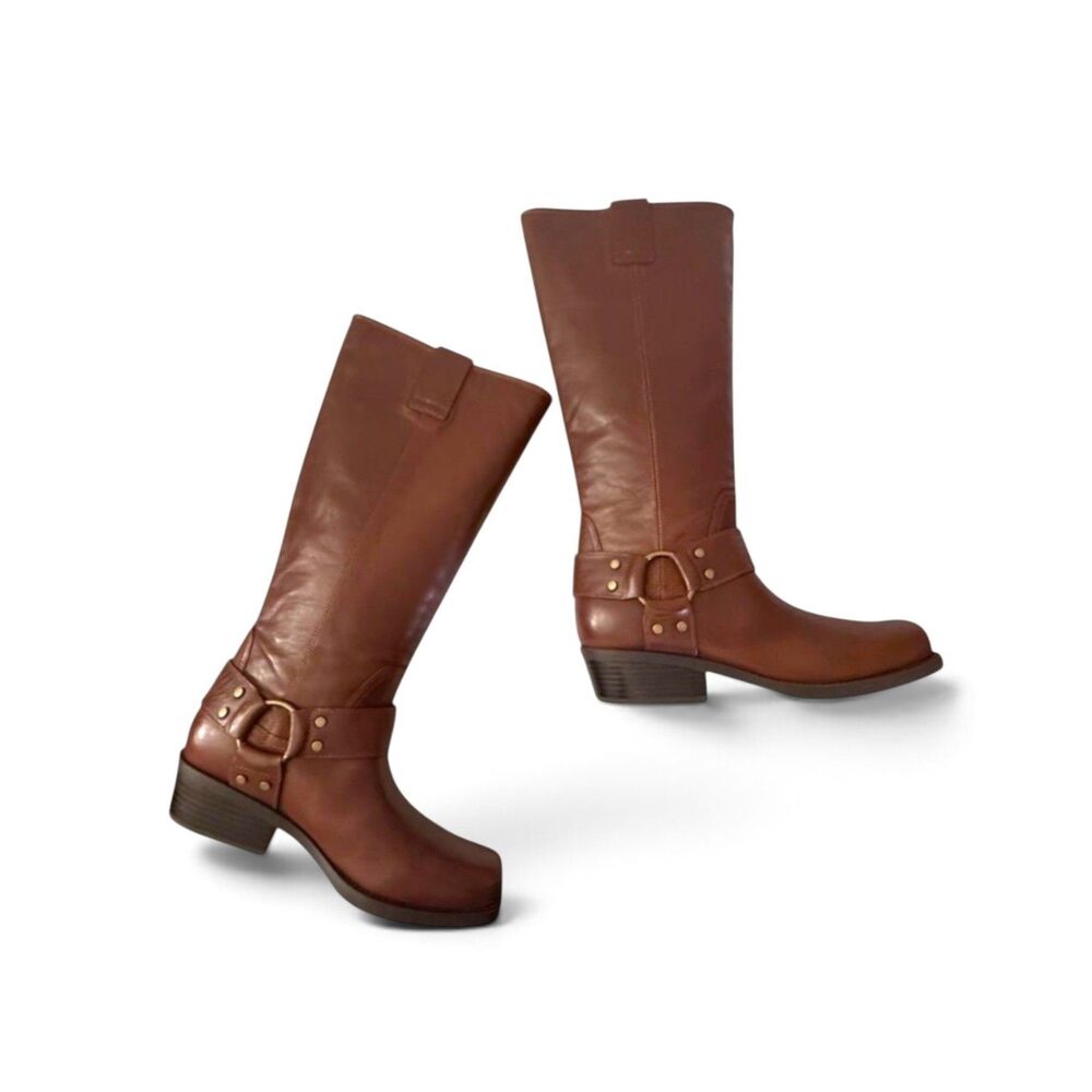 NINE WEST Fawsta Women's Brown Tall Harness Boots, NEW IN BOX! Size 9.5